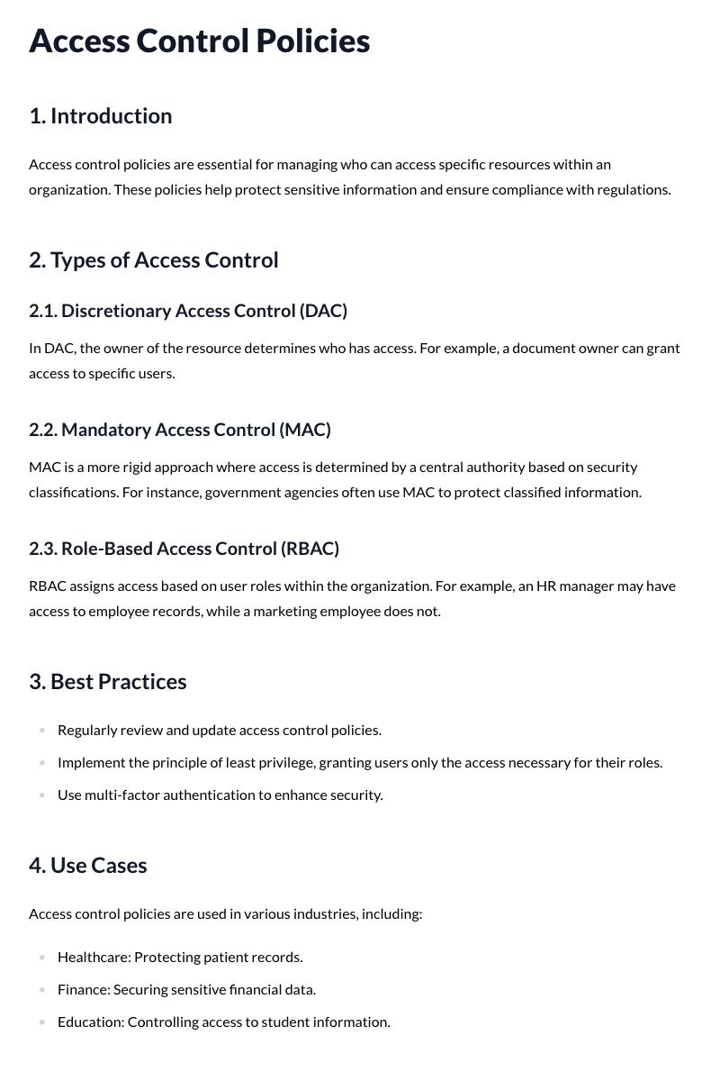 Access Control Policies