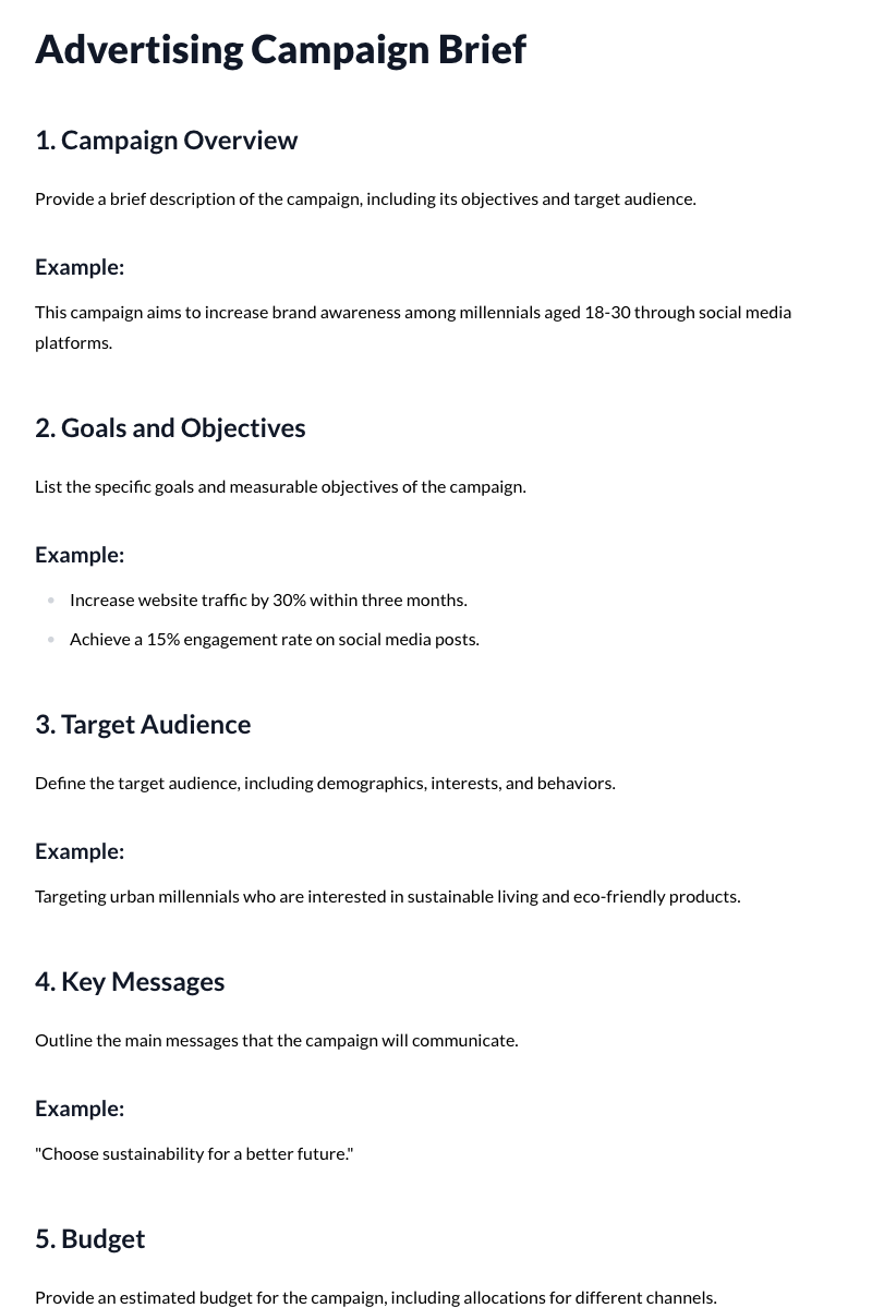Advertising Campaign Brief