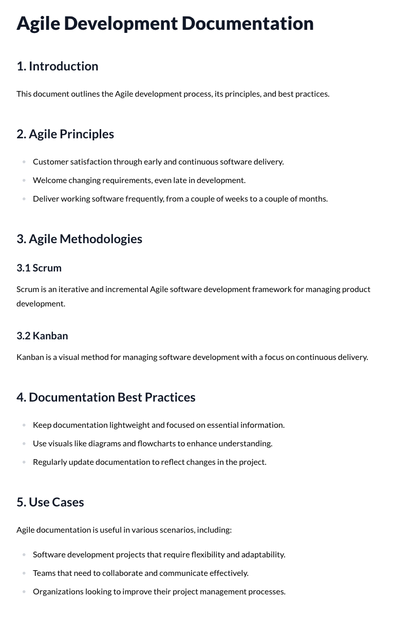 Agile Development Documentation