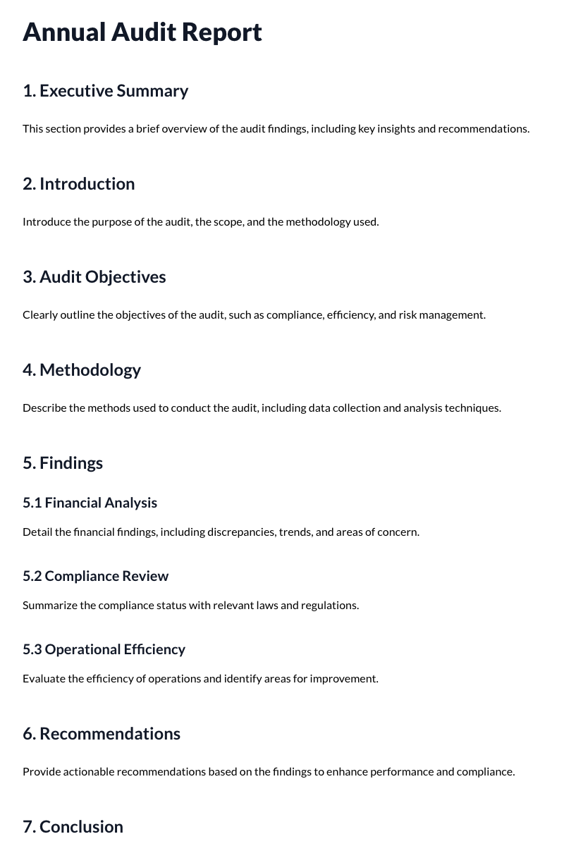 Annual Audit Report Template