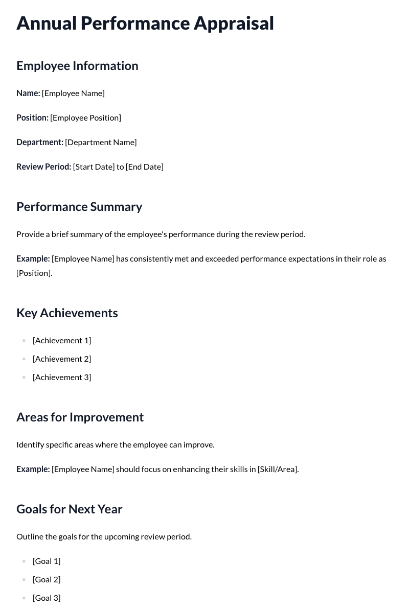 Annual Performance Appraisal