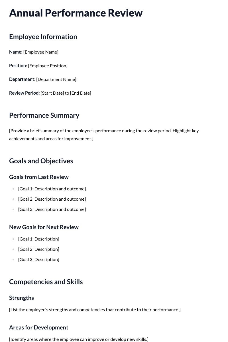 Annual Performance Review