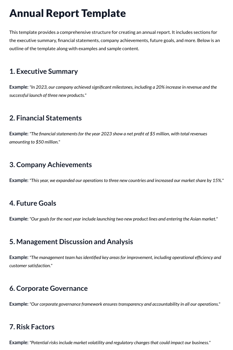 Annual Report Template
