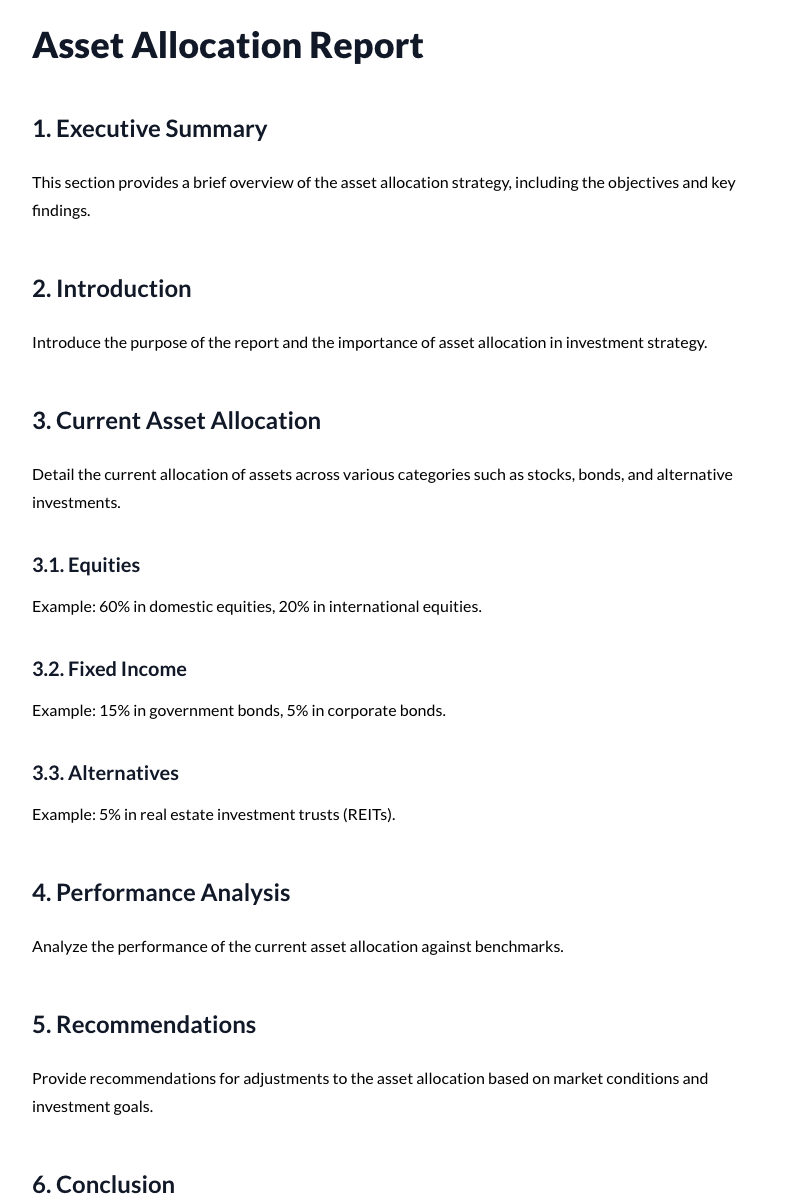 Asset Allocation Reports