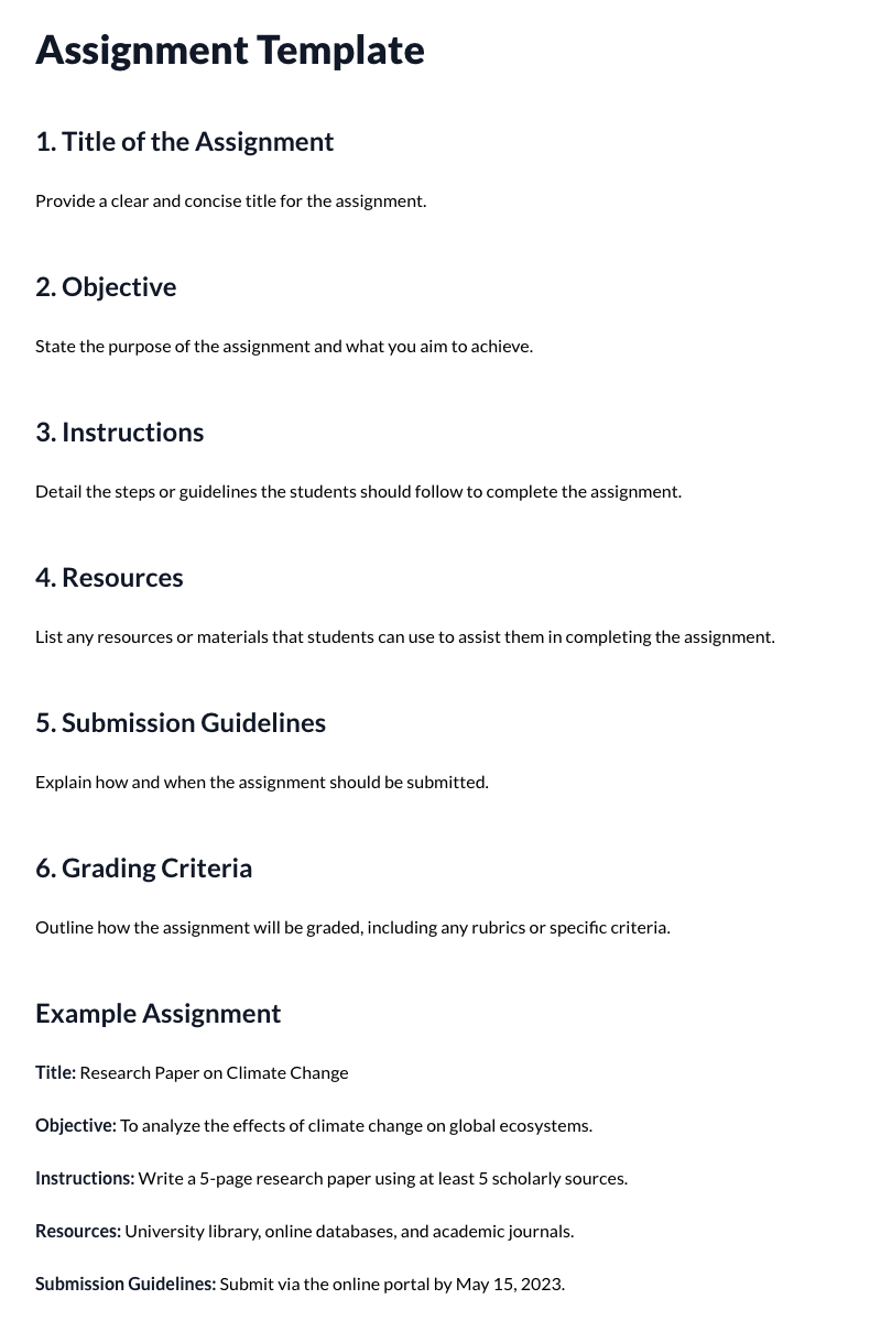 Assignment Templates