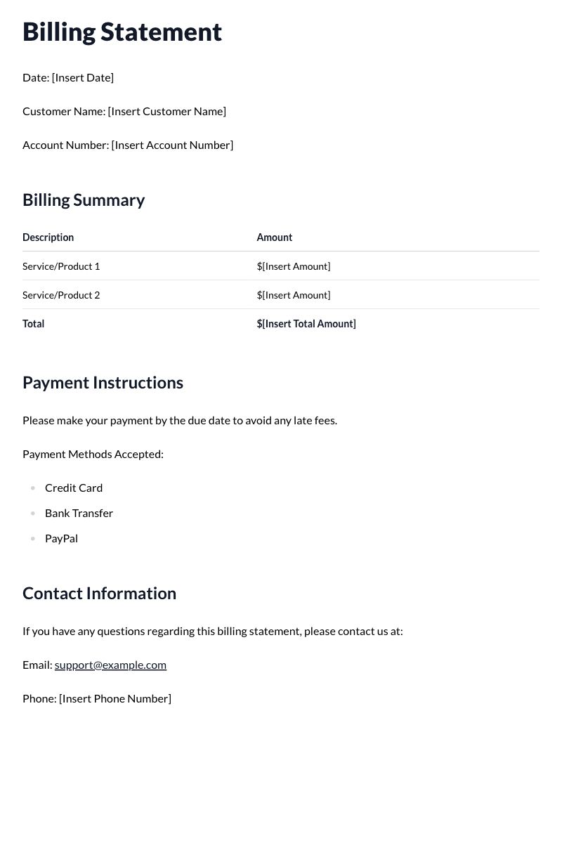 Billing Statements