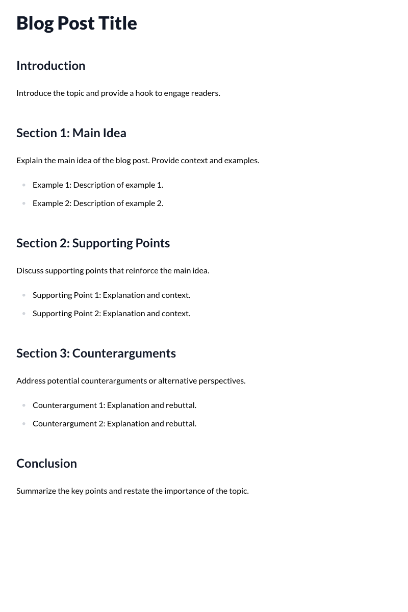 Blog Post Outline