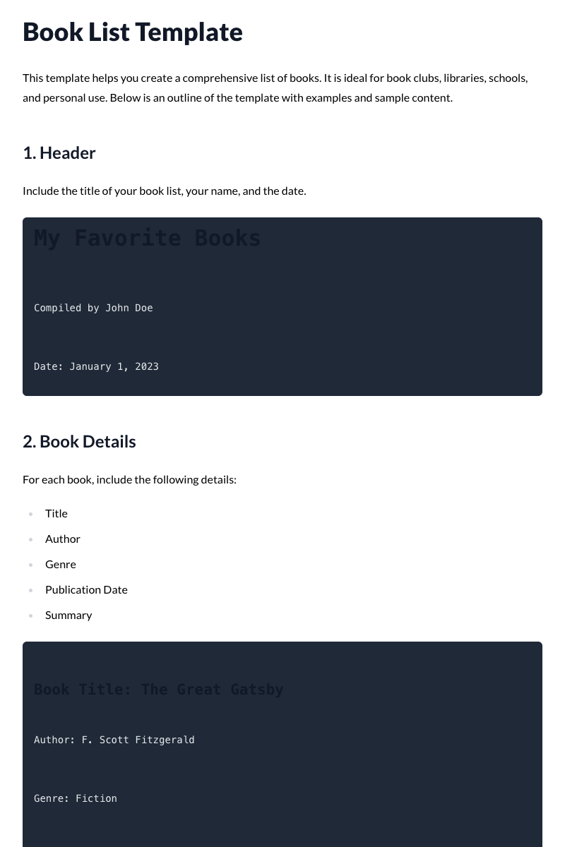 Book List