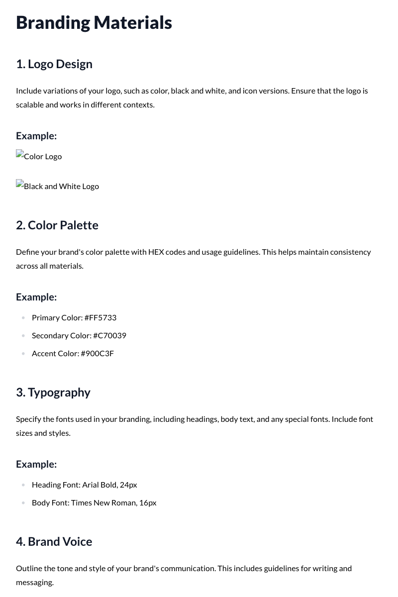 Branding Materials Template