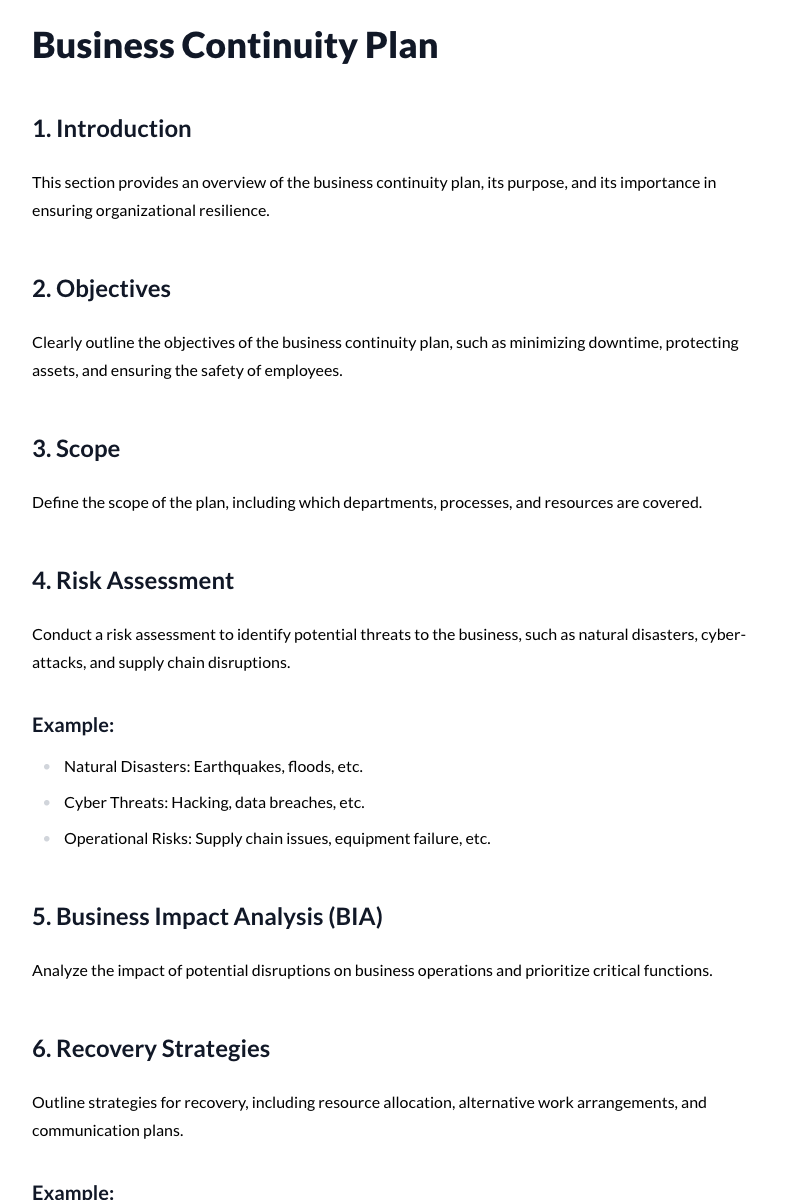 Business Continuity Plan