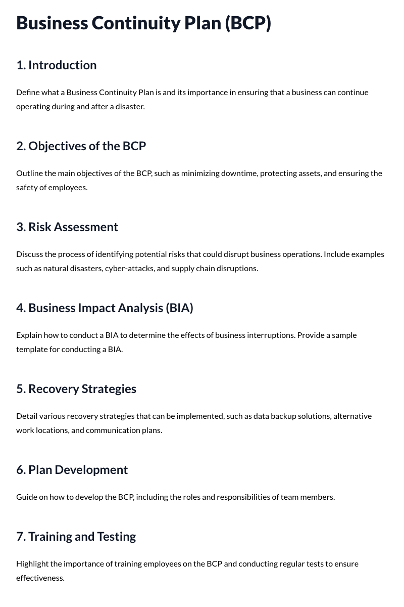 Business Continuity Plans