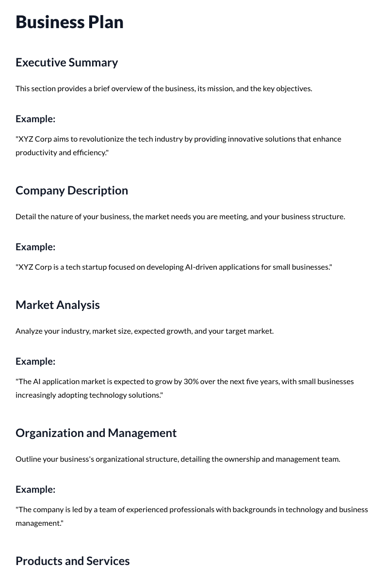 Business Plan Template
