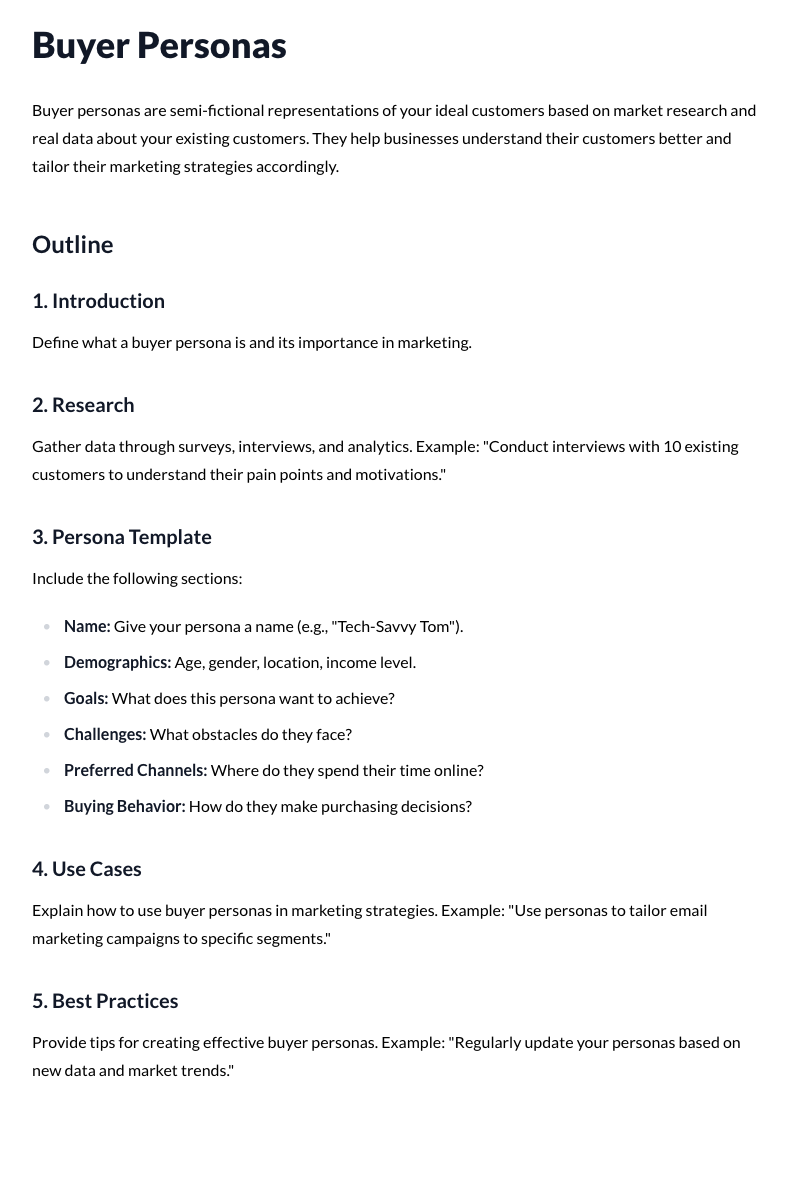 Buyer Personas Template