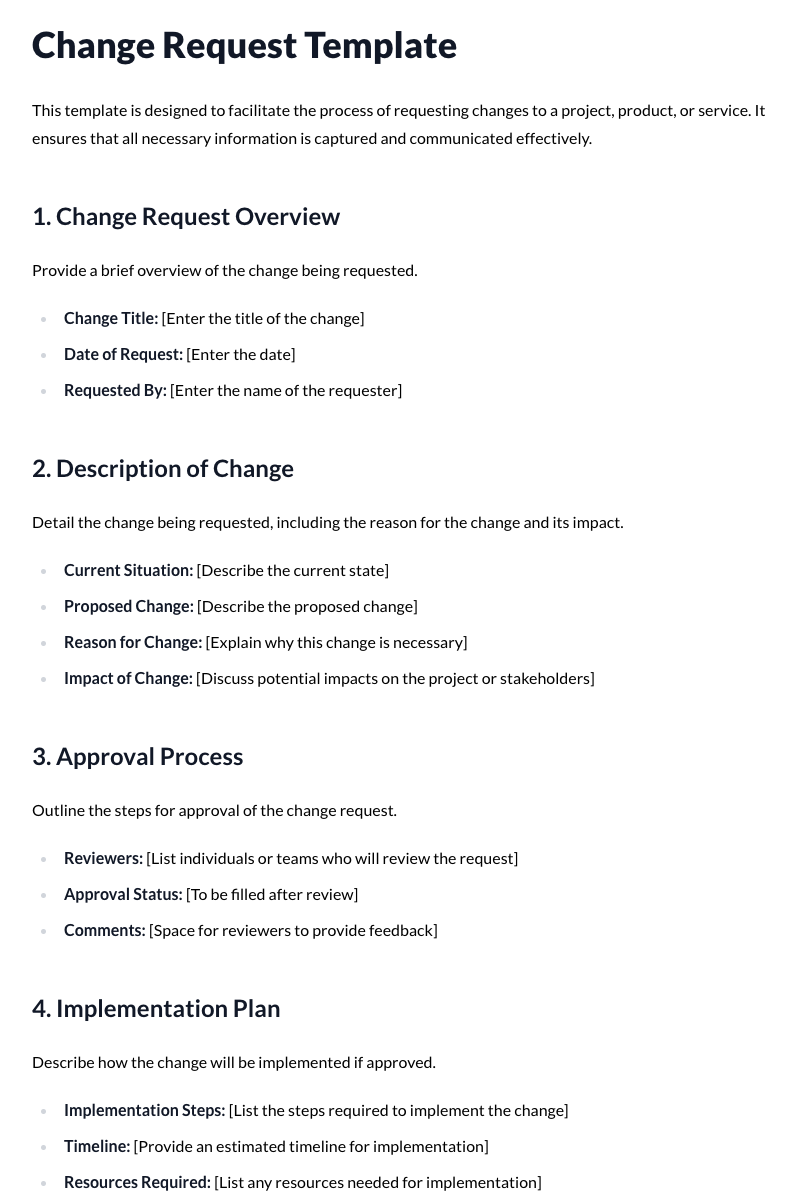 Change Request Template