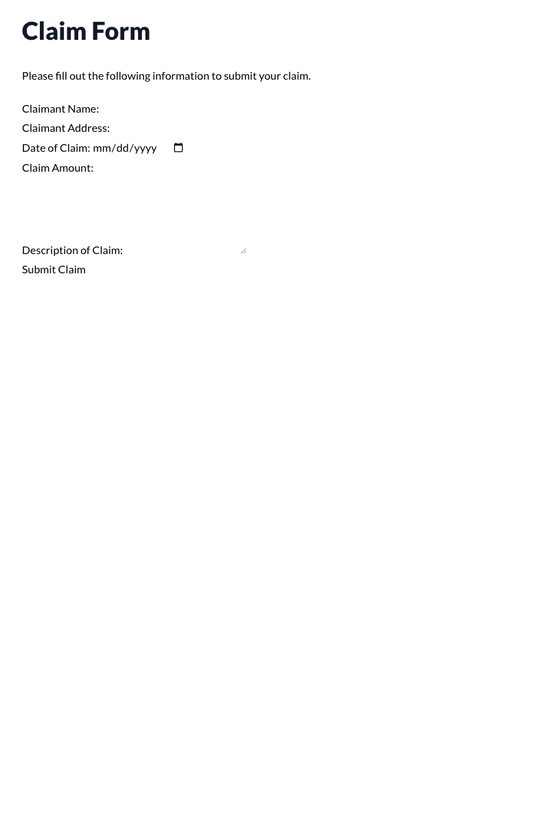 Claim Forms