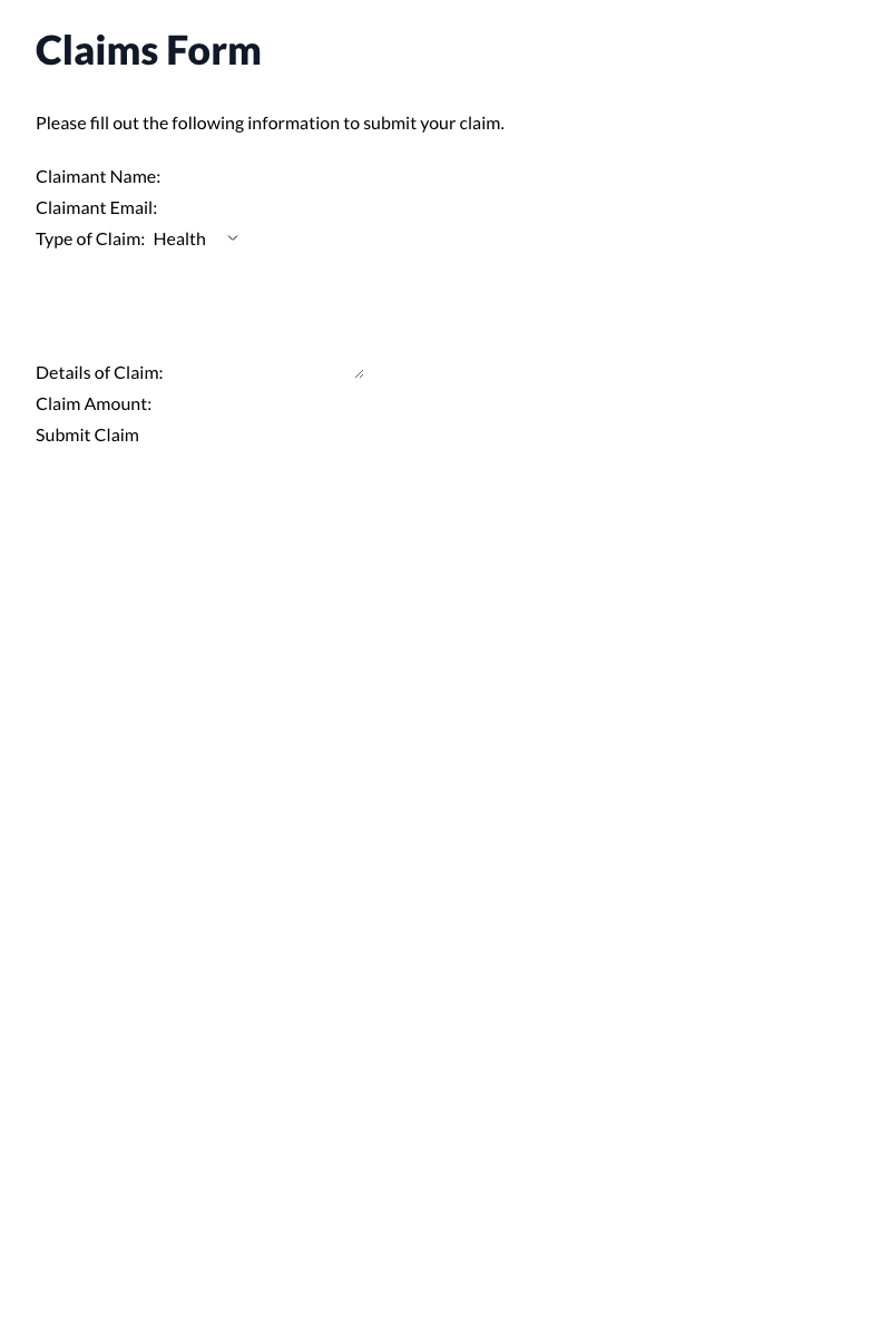 Claims Forms