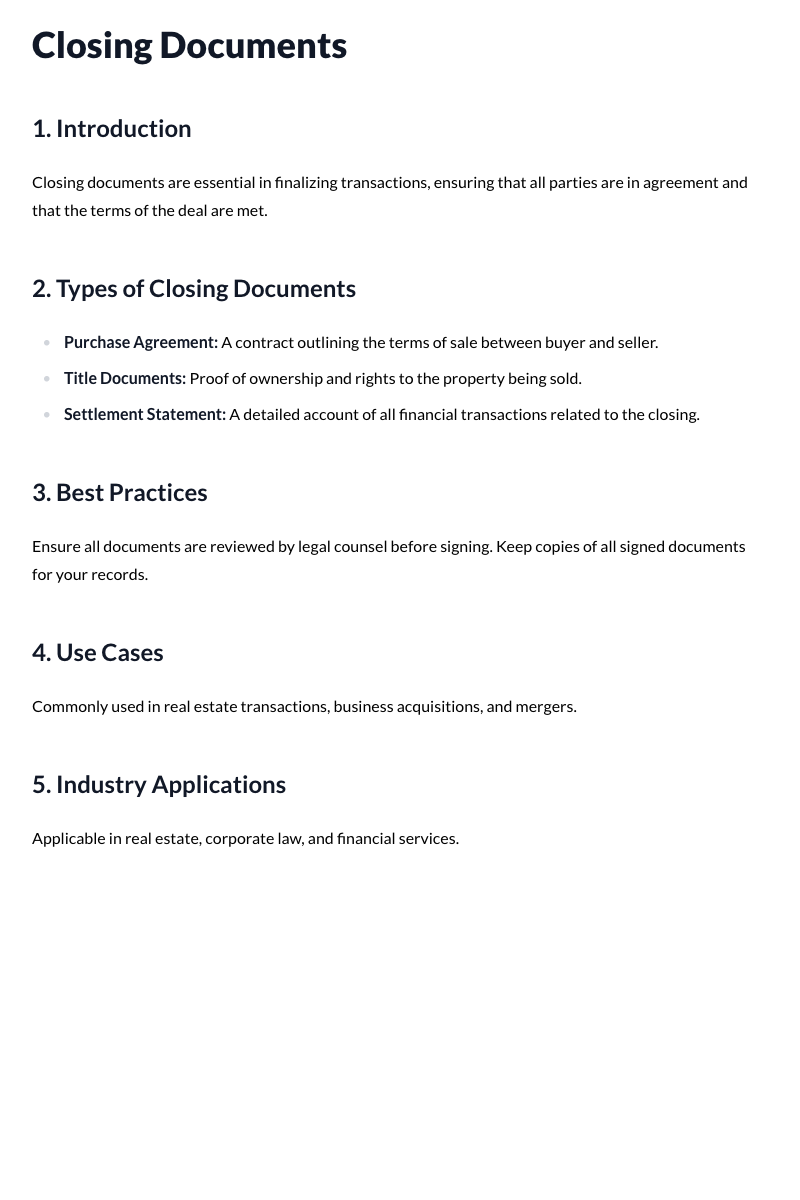 Closing Documents
