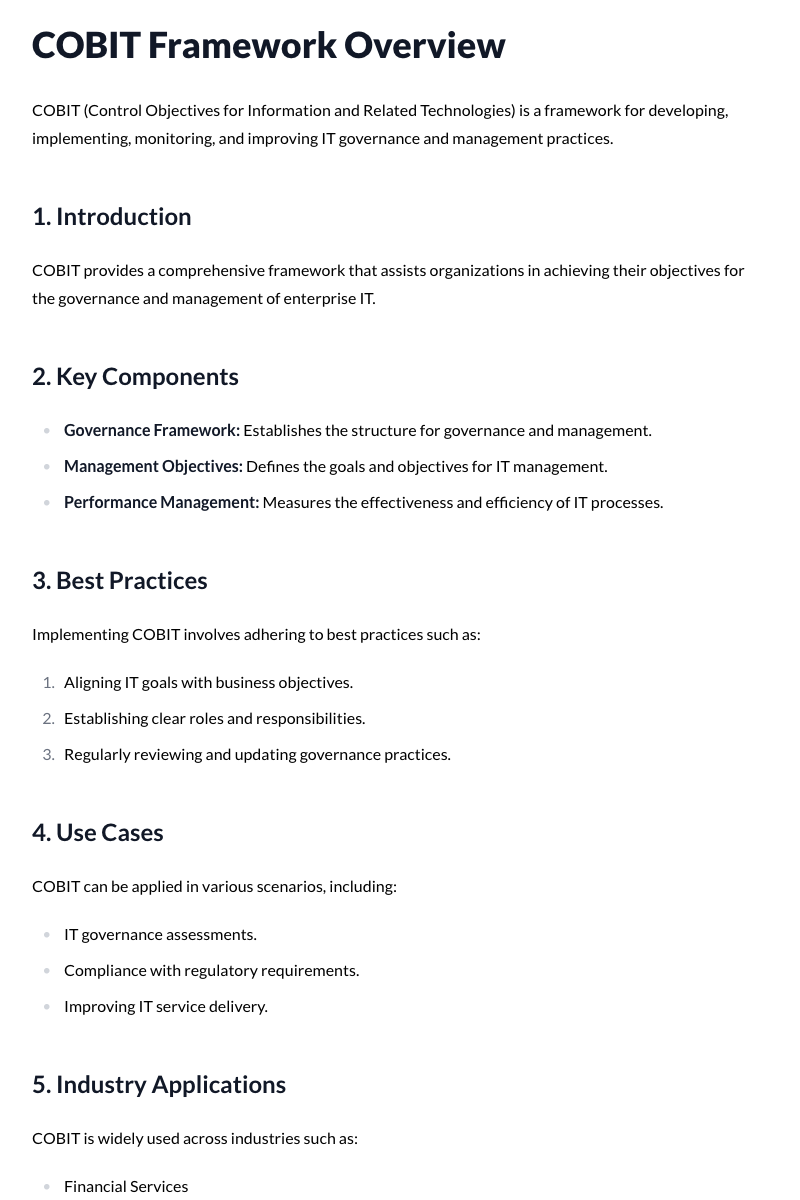 COBIT Framework Template
