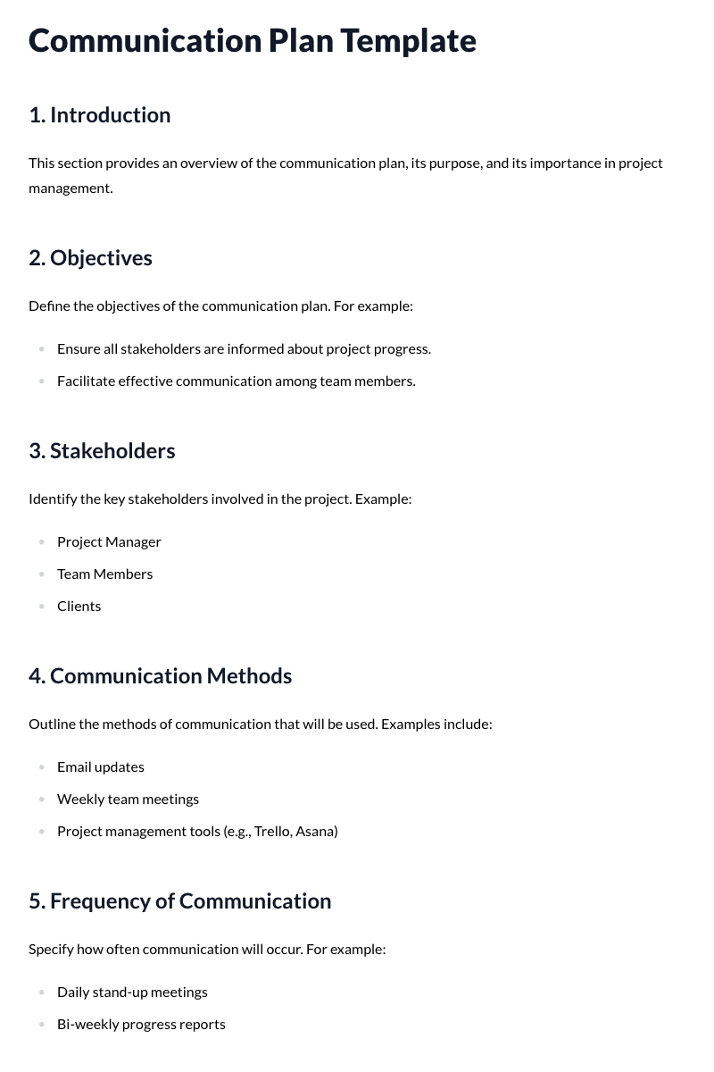 Communication Plans
