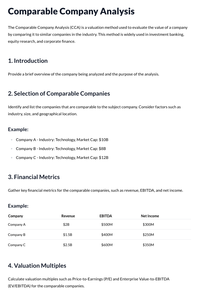Comparable Company Analysis
