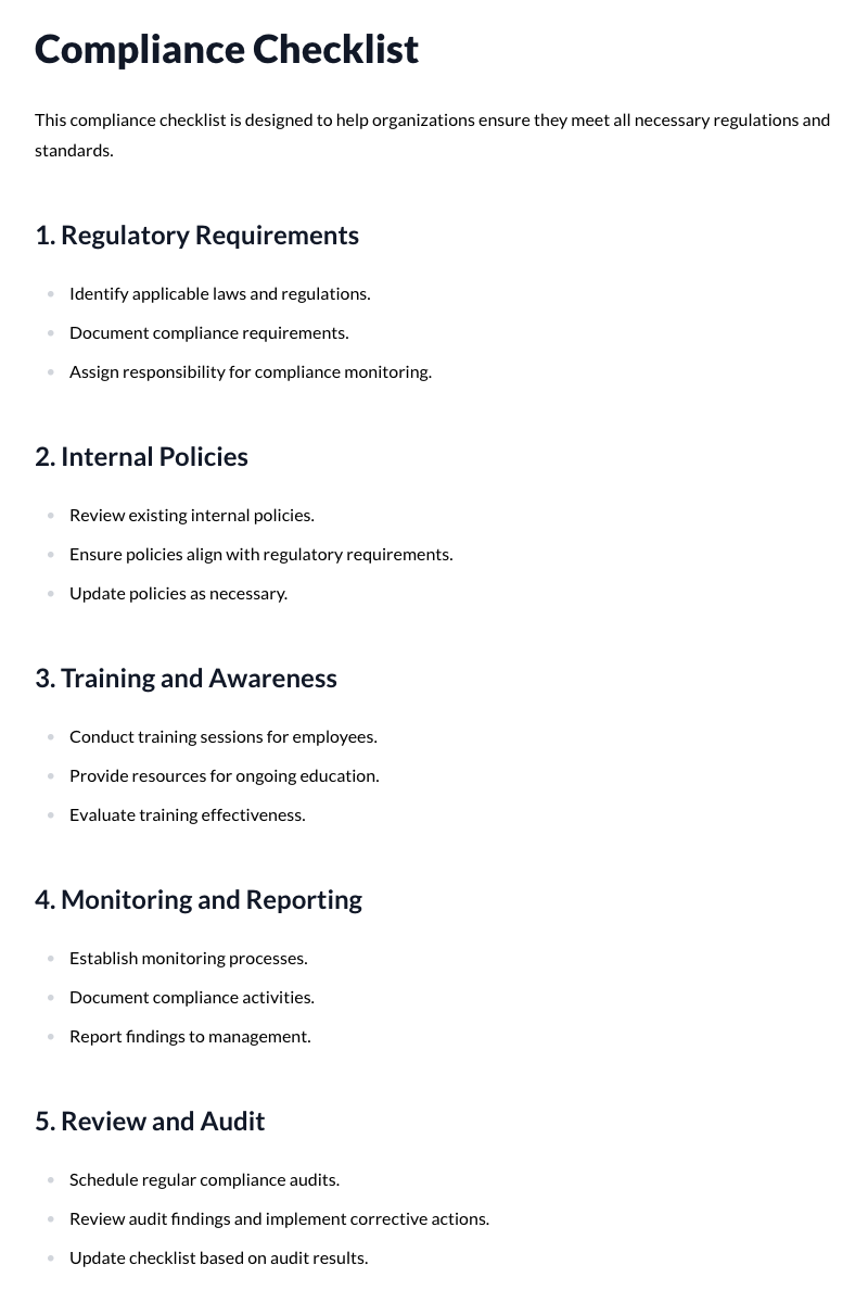 Compliance Checklist
