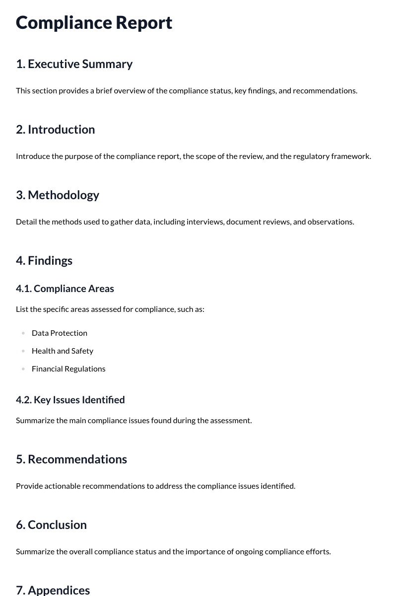 Compliance Reports Template