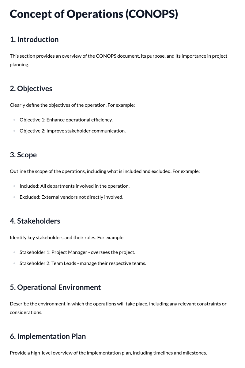 Concept of Operations (CONOPS) Template
