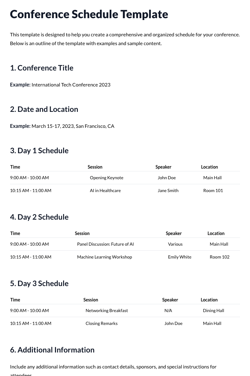 Conference Schedule