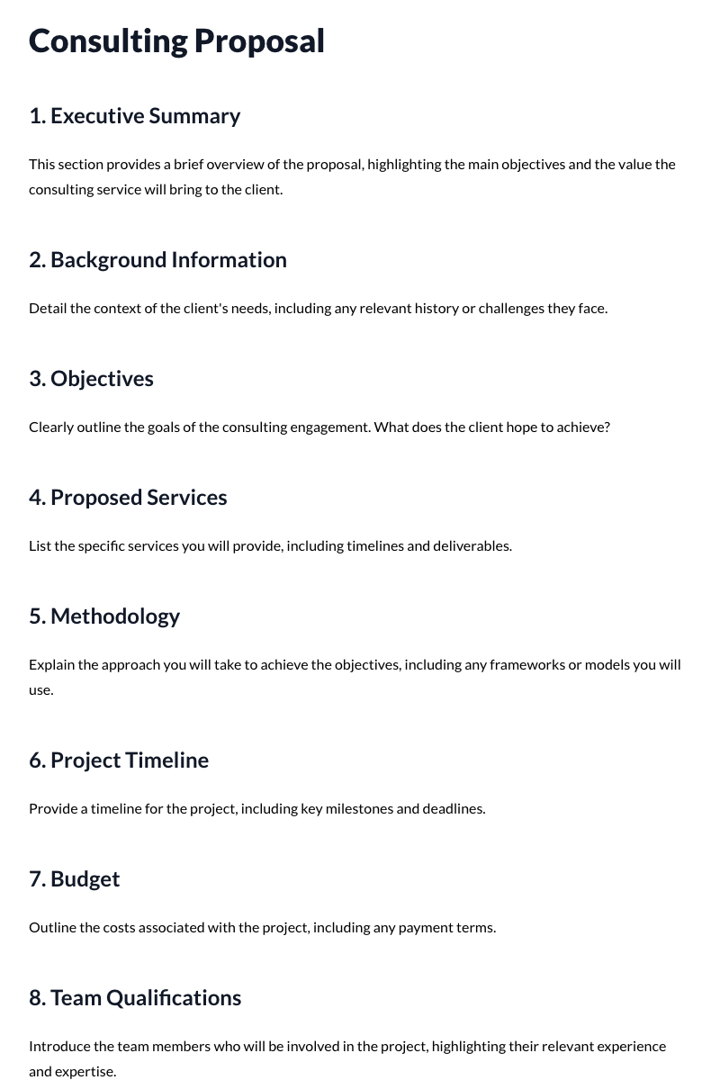 Consulting Proposal Template