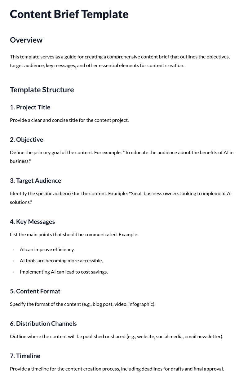 Content Brief Template