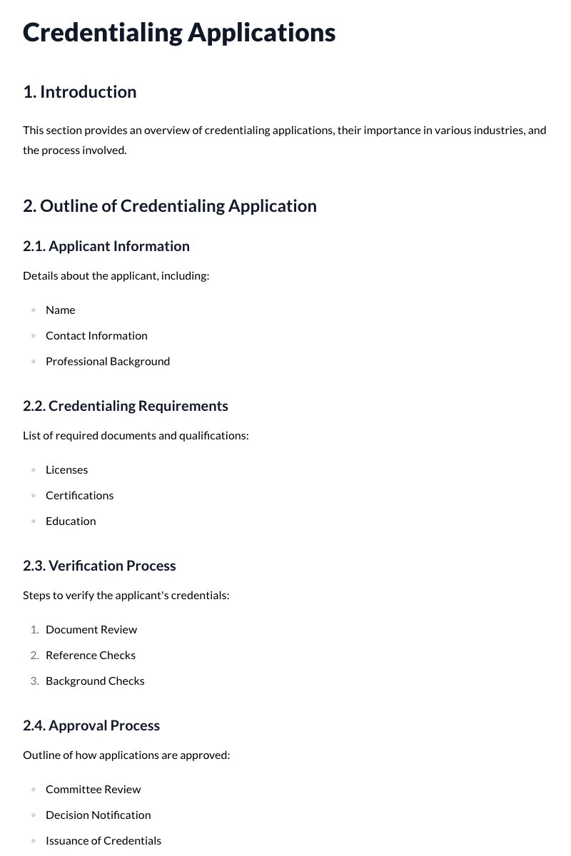 Credentialing Applications