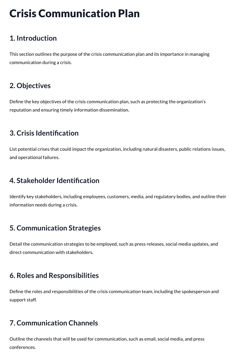 Crisis Communication Plan