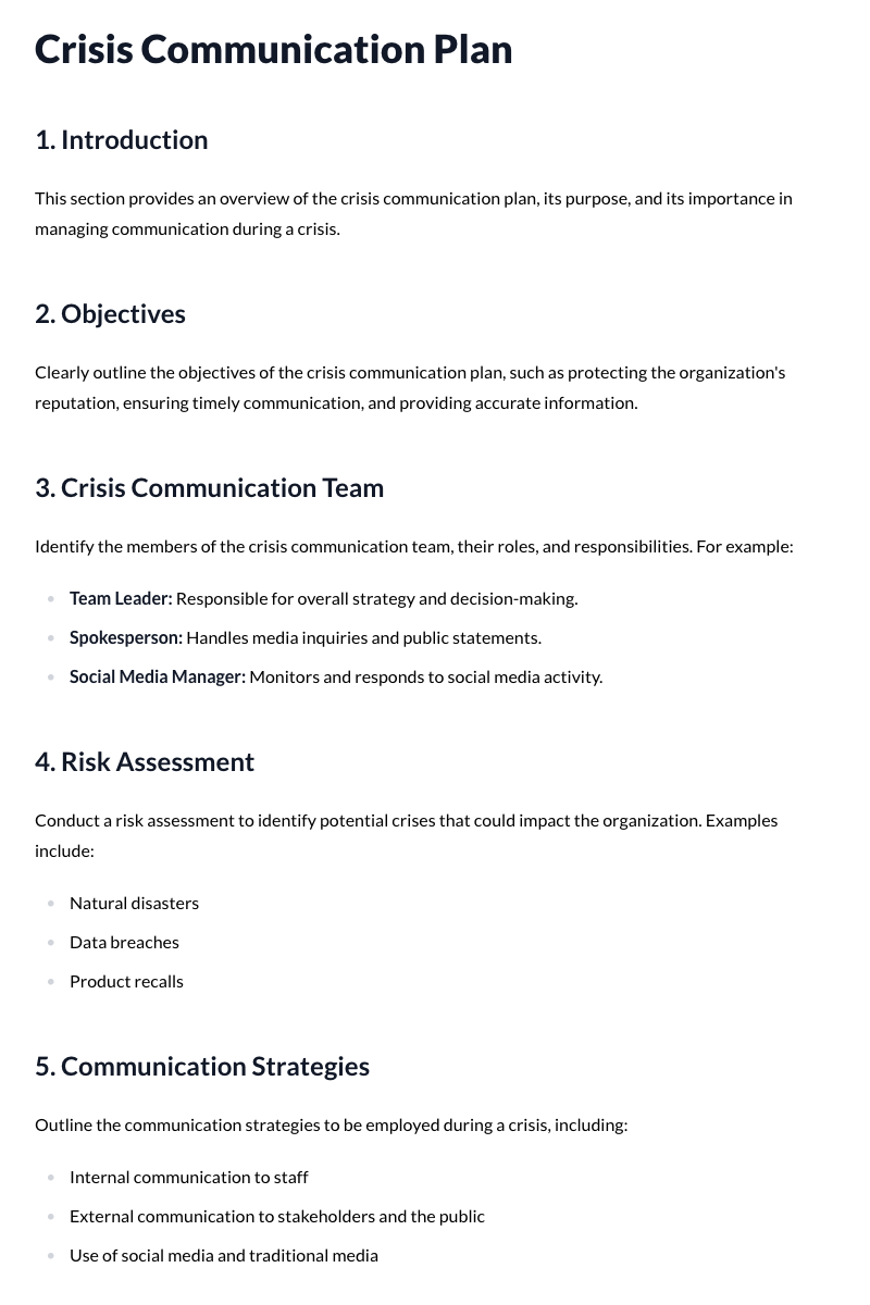 Crisis Communication Plans
