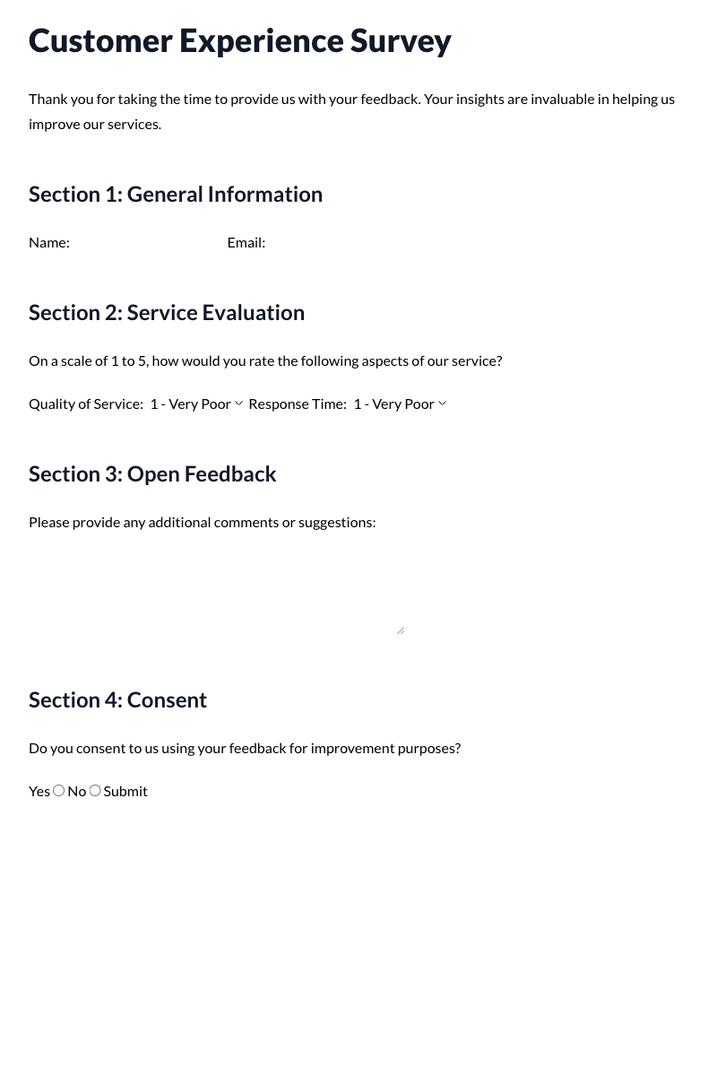 Customer Experience Survey
