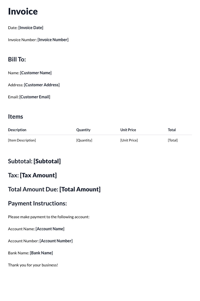 Customer Invoices