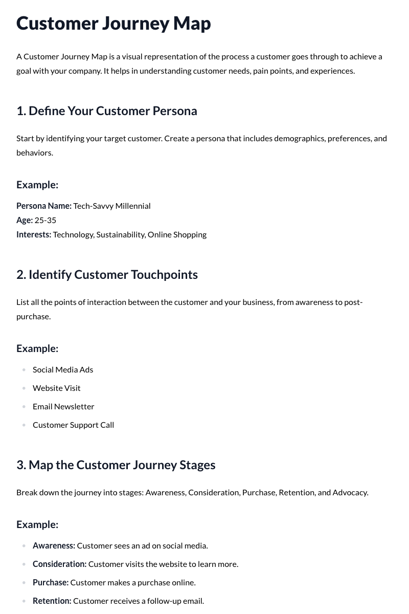 Customer Journey Map Template