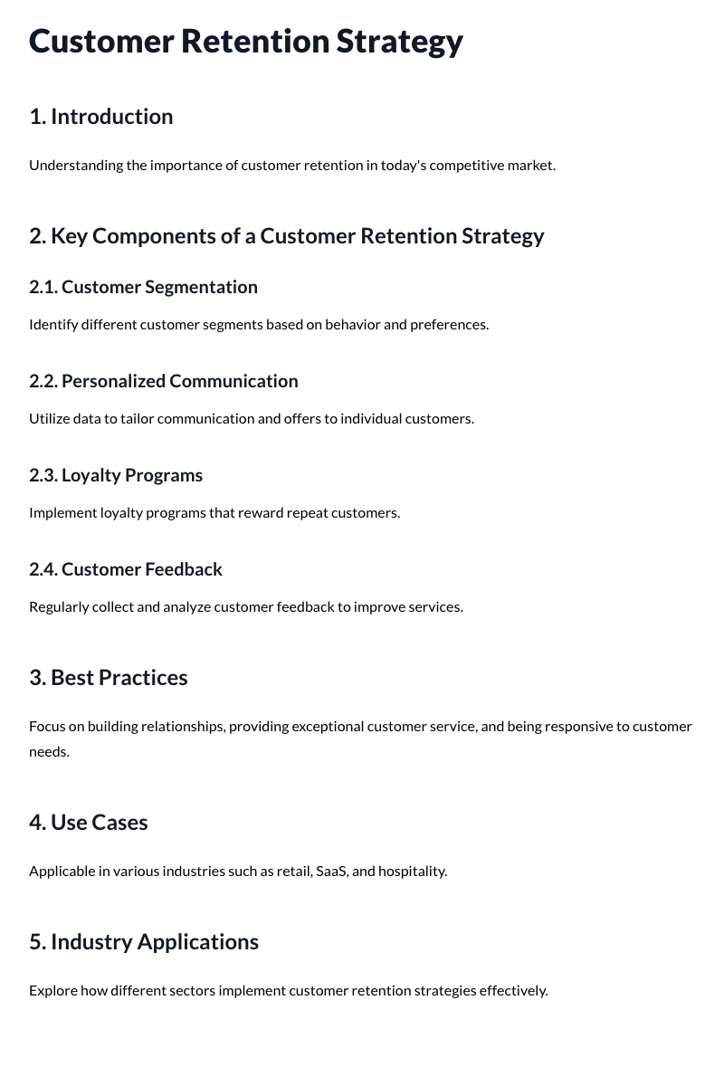 Customer Retention Strategy