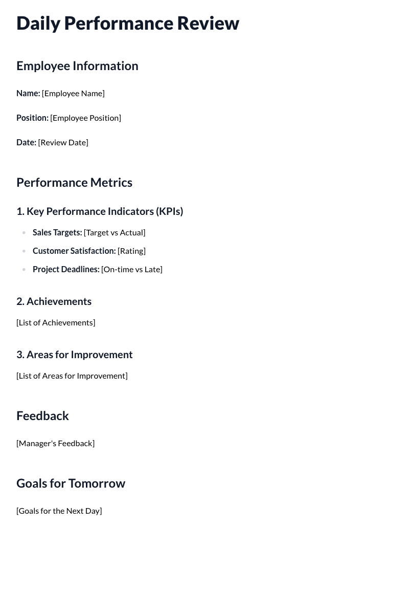Daily Performance Review