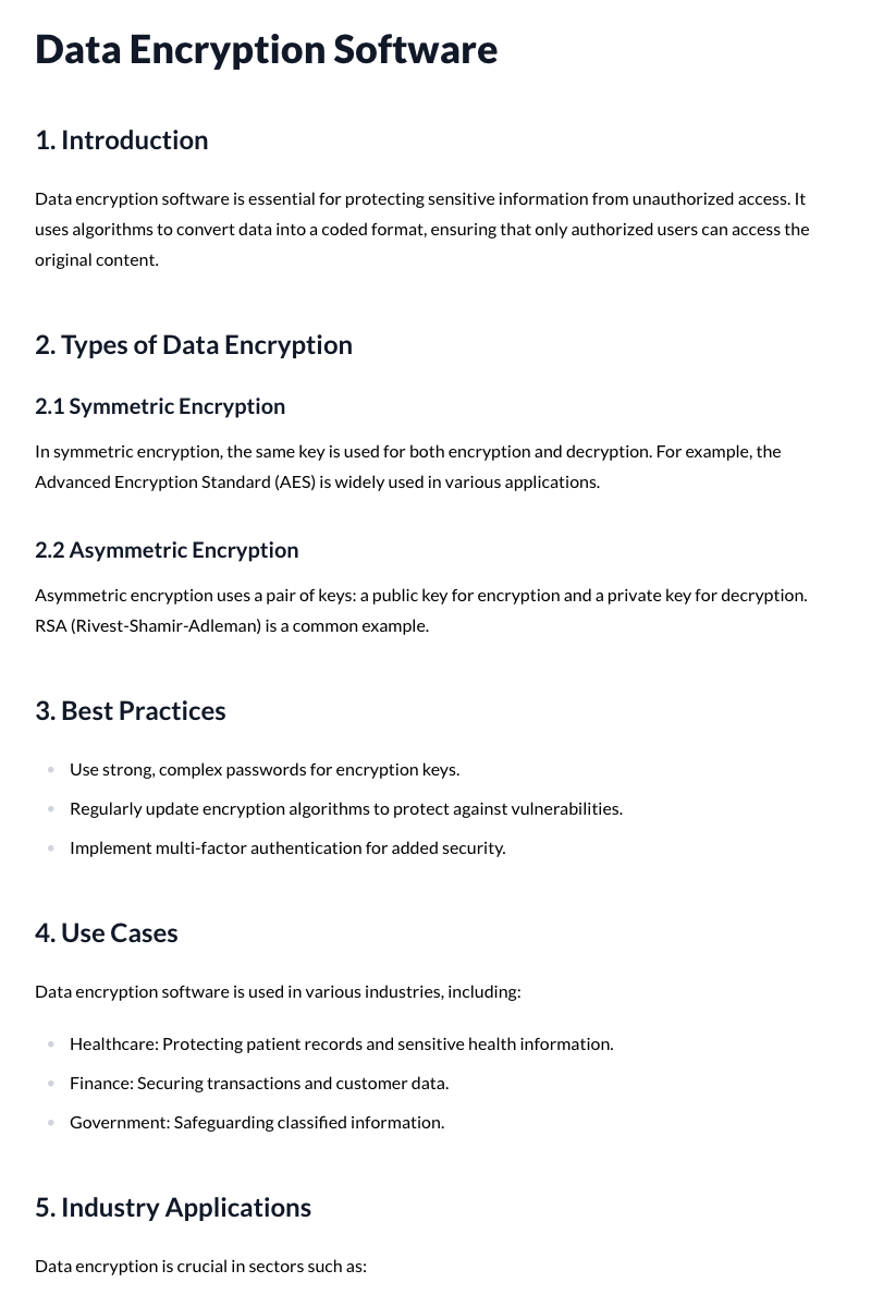 Data Encryption Software