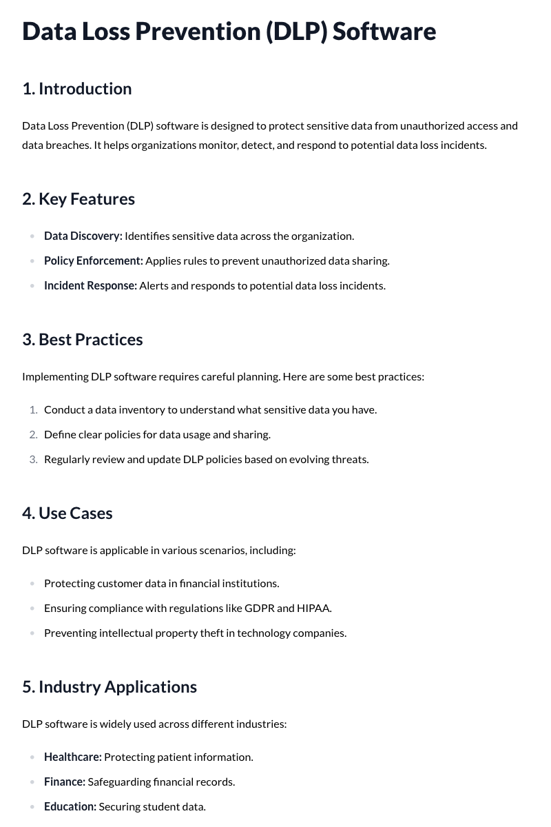 Data Loss Prevention (DLP) Software