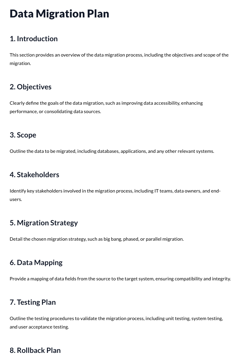 Data Migration Plans