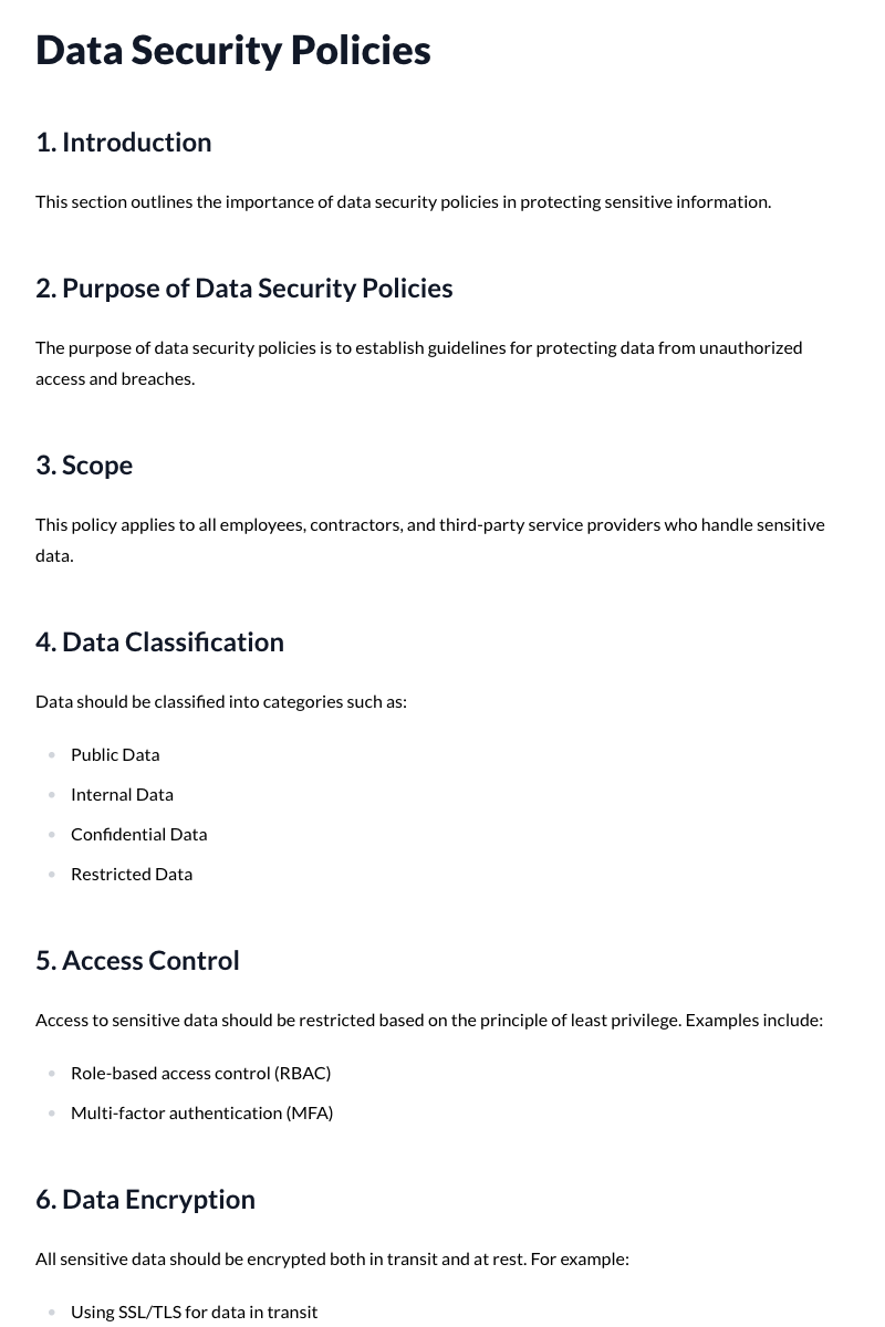 Data Security Policies