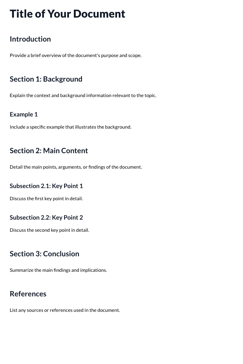 Detailed HTML Outline Template