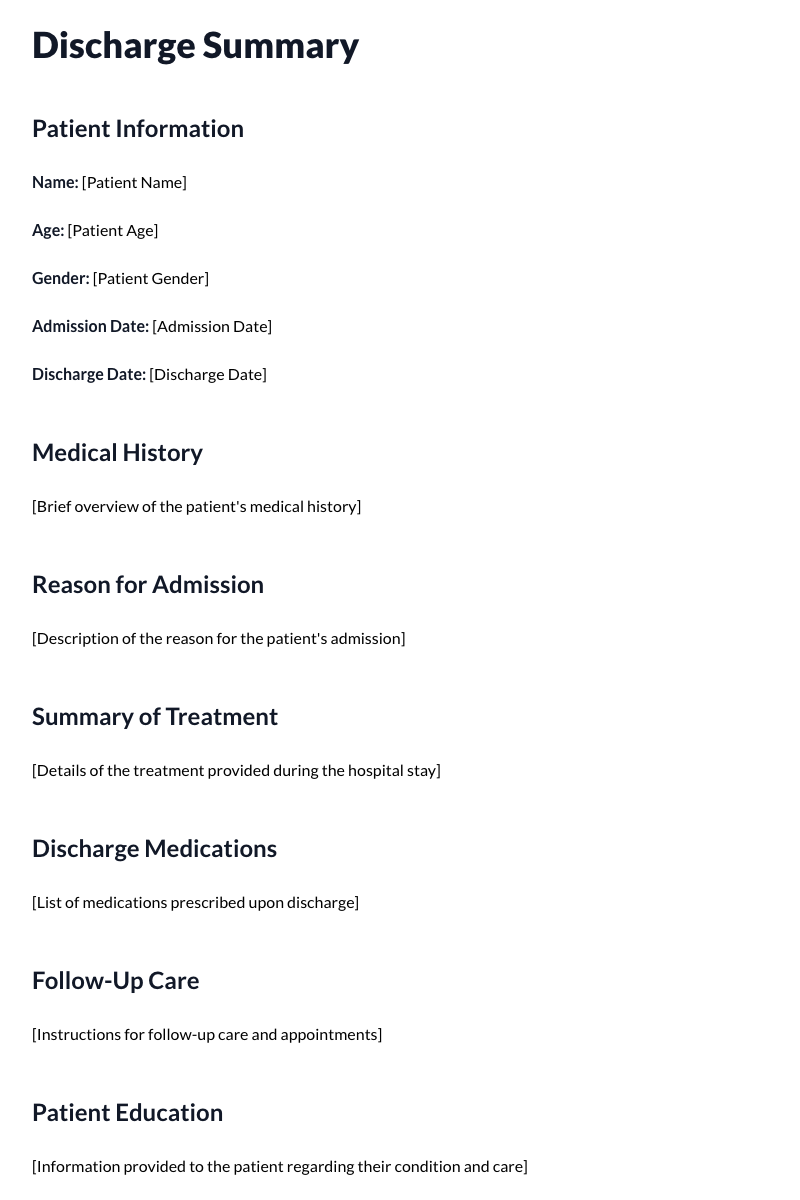 Discharge Summaries