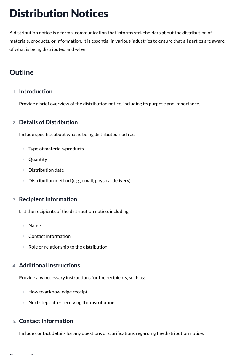 Distribution Notices