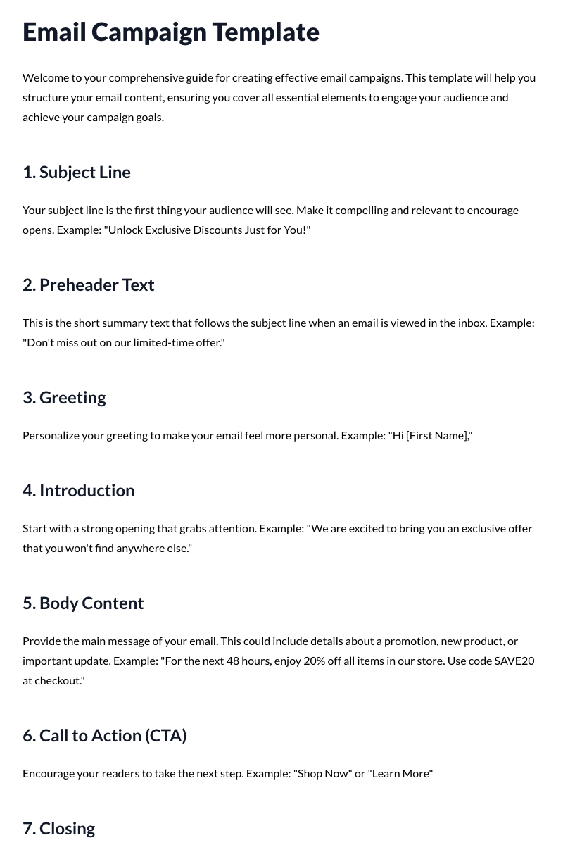 Email Campaign Template
