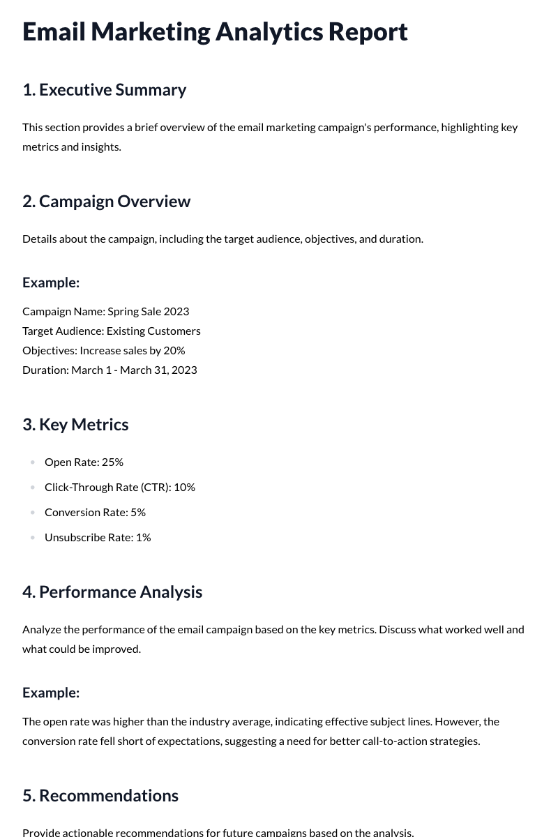 Email Marketing Analytics Reports