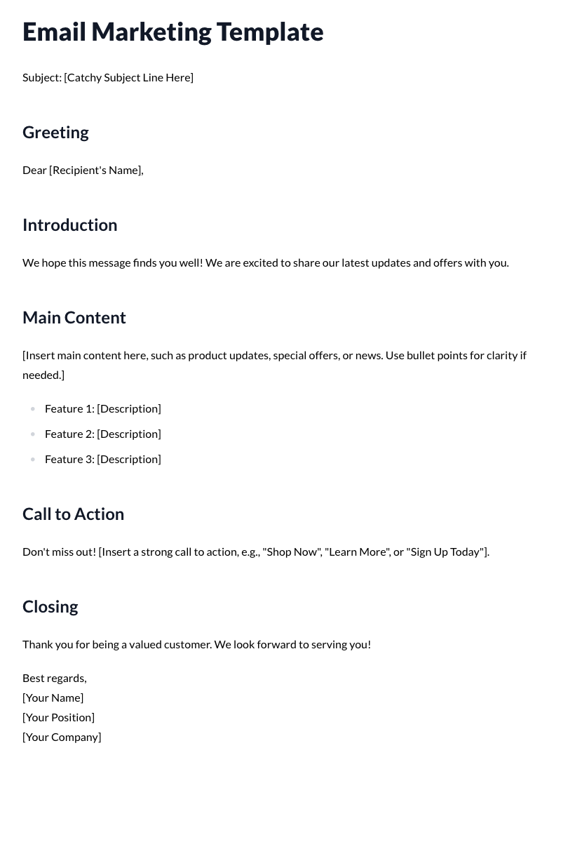 Email Marketing Templates