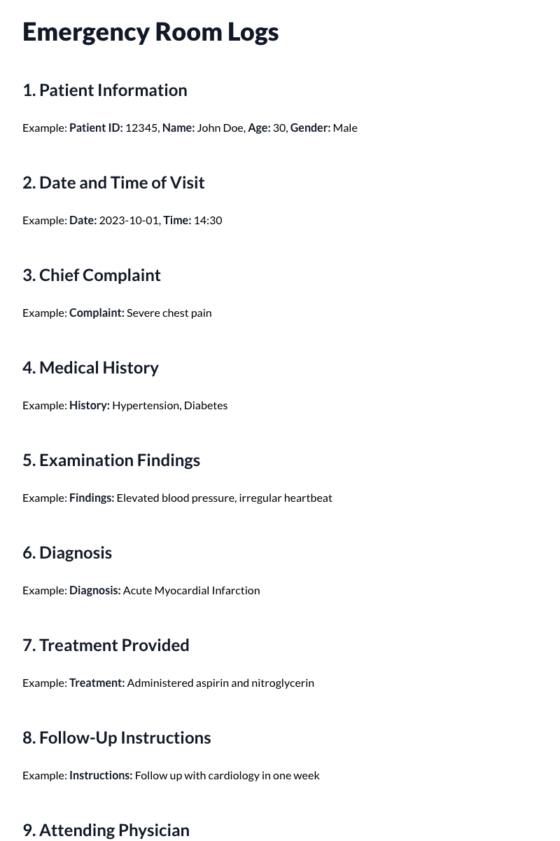 Emergency Room Logs
