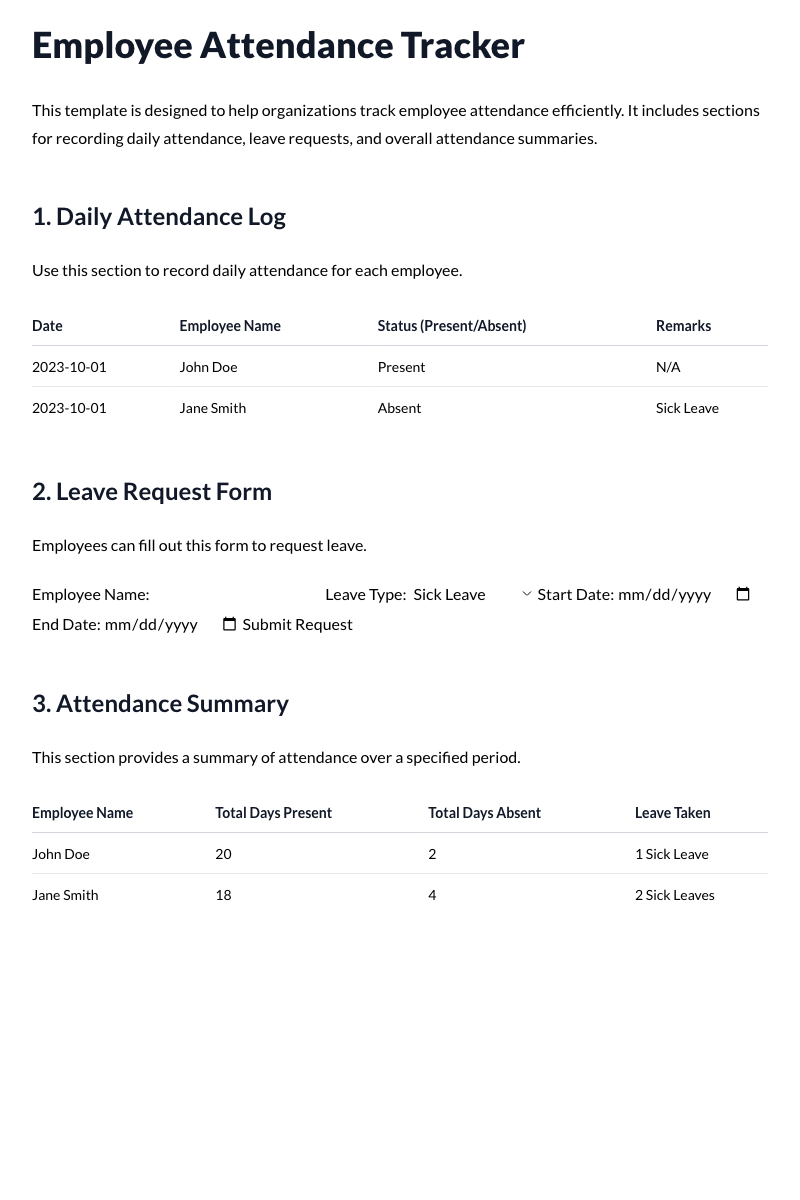 Employee Attendance Tracker